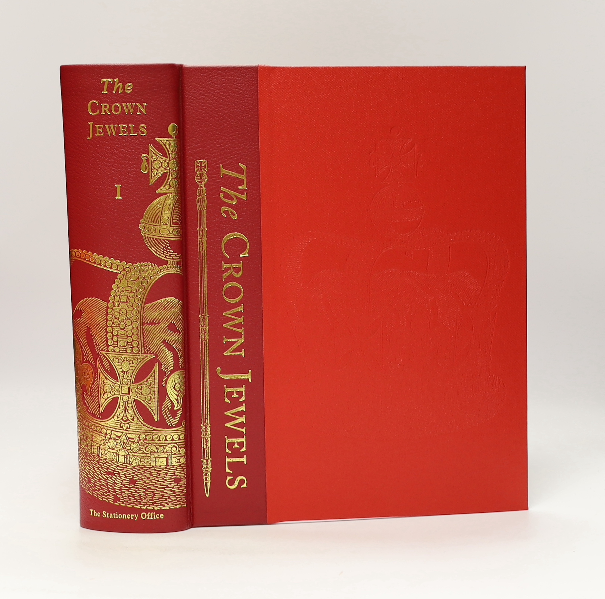 Blair, Claude (editor) - The Crown Jewels: The History of the Coronation Regalia in the Jewel House of the Tower of London, 2 vols, one of 650, signed by Hugh Roberts, 4to, quarter red morocco and red cloth, H.M Statione